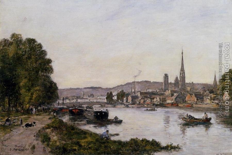 Eugene Boudin : Rouen, View over the River Seine